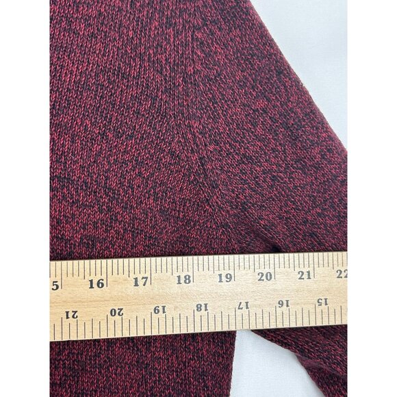 Izod Mens Marled Burgundy Shawl Collar Sweater Small/Petite Cotton/Acrylic Blend - Picture 4 of 11